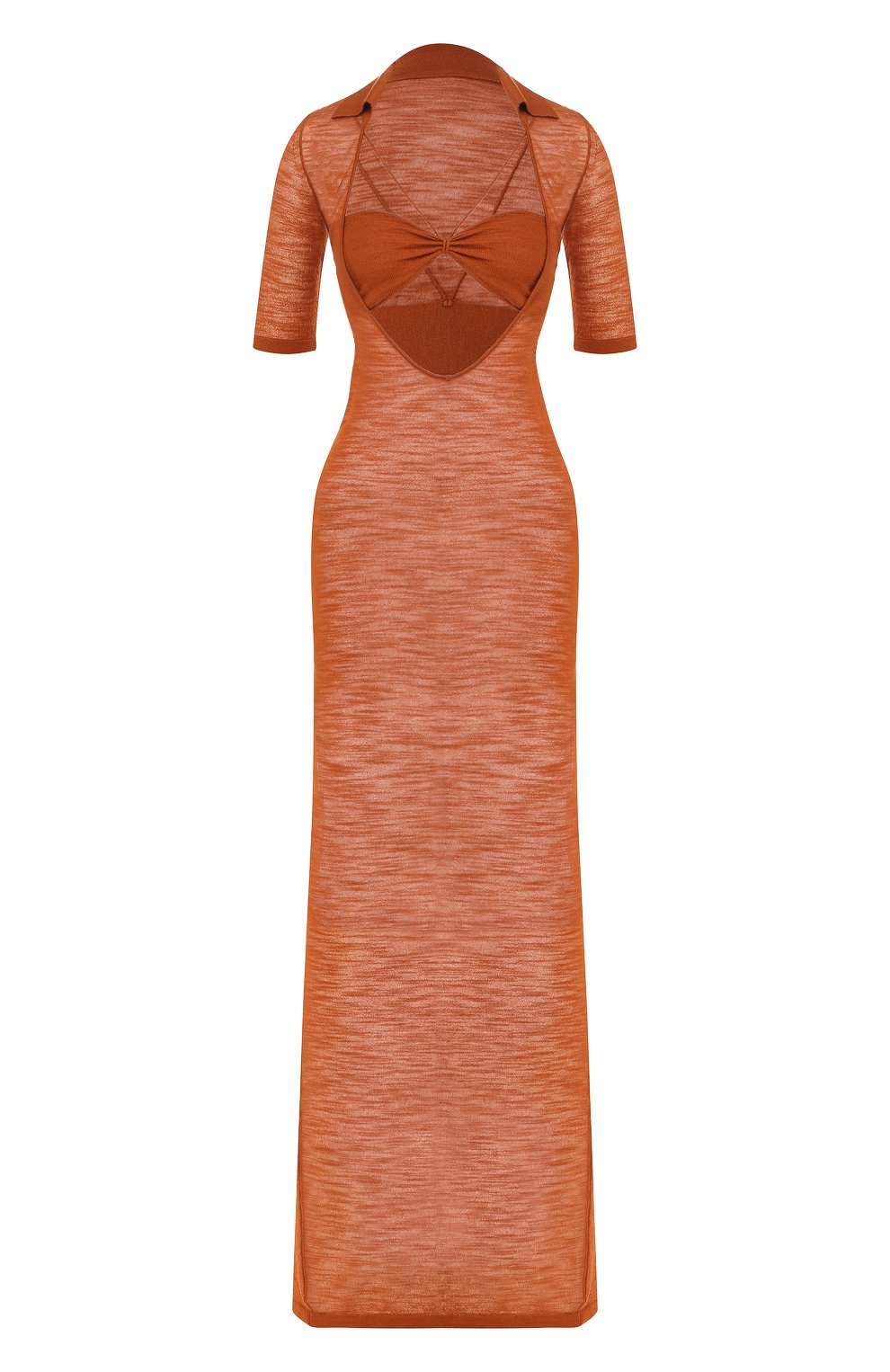 Платье-макси JACQUEMUS коричневого цвета по цене 52350 руб., арт. 191KN38/36240, фото 1 Платье-макси JACQUEMUS, арт. 191KN38/36240, фото 1