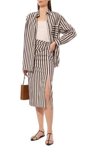 Хлопковая рубашка ERIKA CAVALLINI коричневого цвета по цене 46500 руб., арт. S3/P/P3SJ22, фото 2 Хлопковая рубашка ERIKA CAVALLINI, арт. S3/P/P3SJ22, фото 2