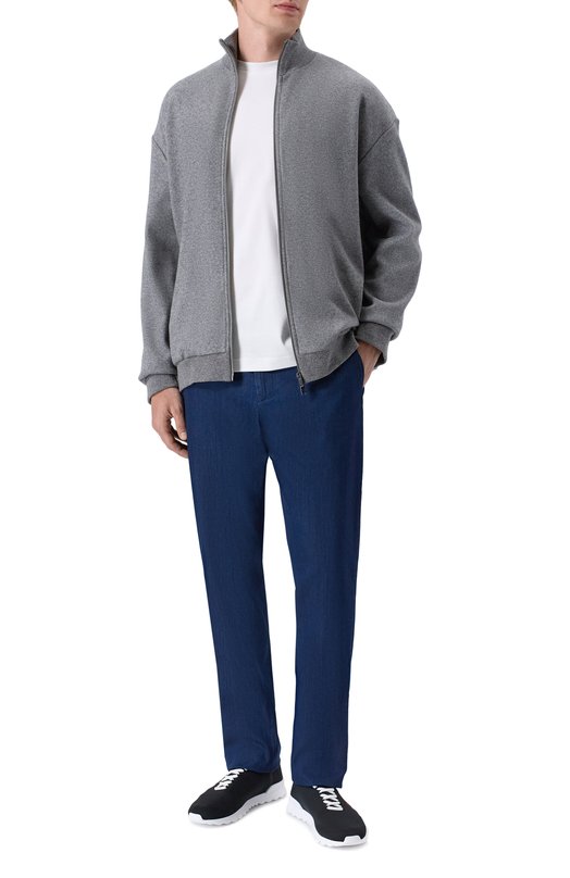 Текстильные кроссовки Kiton USSA392N0136203 Чёрный  USSA392N0136203 Фото 2