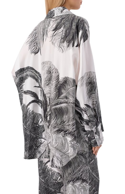 Шелковая рубашка The Attico 260WCH00004/SSS025PR Чёрно-белый  260WCH00004/SSS025PR Фото 4