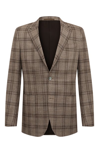 Мужской пиджак из шерсти и шелка ZEGNA, арт. 348091/122520