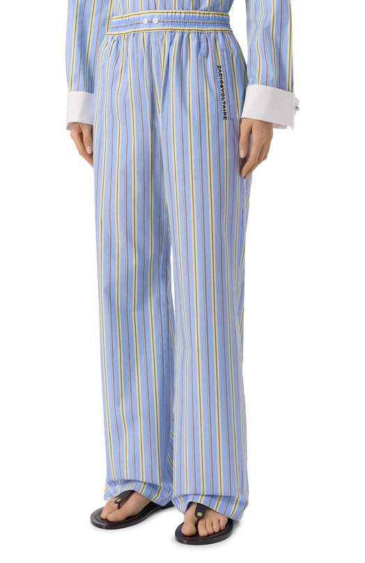 Хлопковые брюки Zadig and Voltaire WWPA01907 Голубой  WWPA01907 Фото 3