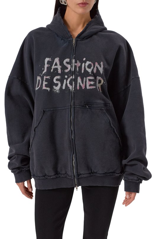 Хлопковая толстовка Balenciaga 808227/TSVC3 Чёрный  808227/TSVC3 Фото 3