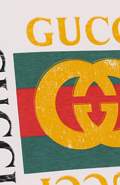 Хлопковая футболка с принтом GUCCI, арт. 475740/X3G17, фото 3