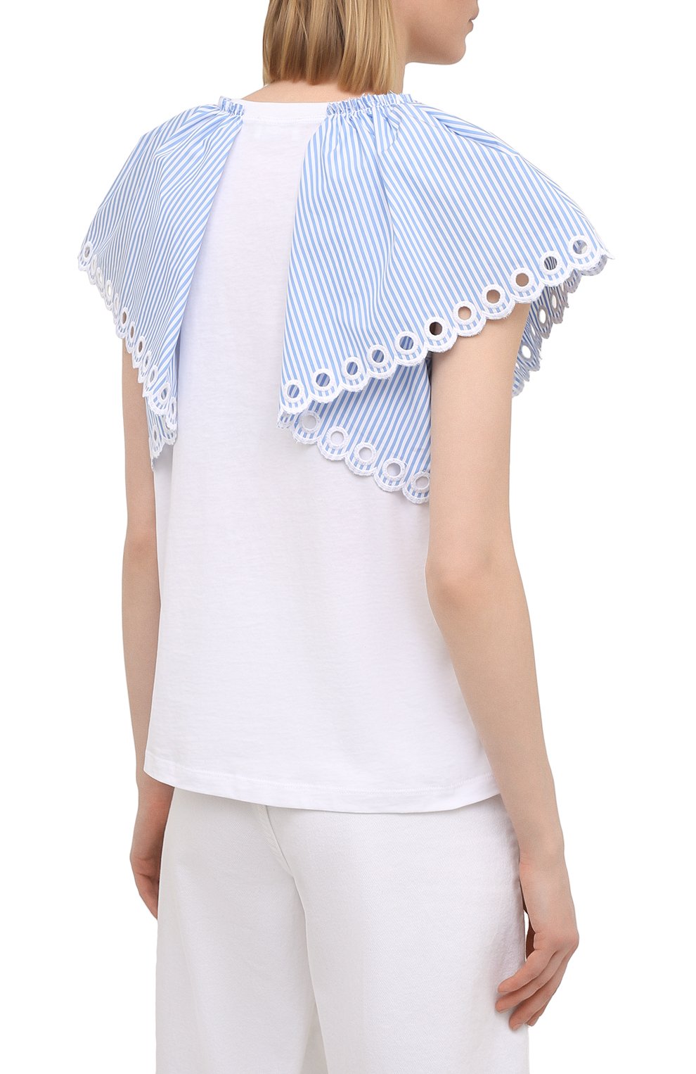 Хлопковая футболка REDVALENTINO белого цвета по цене 39950 руб., арт. VR0MG09I/5W5, фото 4 Хлопковая футболка REDVALENTINO, арт. VR0MG09I/5W5, фото 4