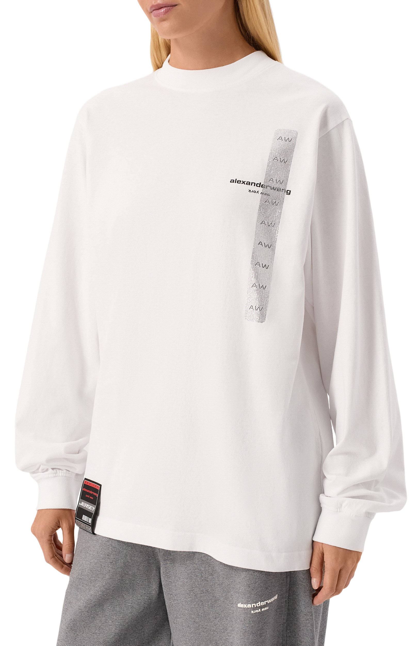 Хлопковый лонгслив ALEXANDER WANG белого цвета по цене 62950 руб., арт. UCC4261938, фото 3 Хлопковый лонгслив ALEXANDER WANG, арт. UCC4261938, фото 3