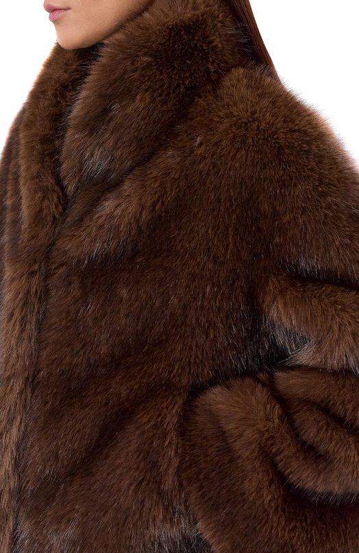 Шуба из экомеха Flashin FF26FCP Коричневый  FF26FCP Фото 5
