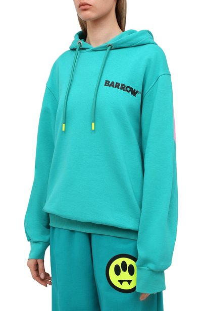 Хлопковое худи BARROW бирюзового цвета по цене 25500 руб., арт. 031301/W, фото 3 Хлопковое худи BARROW, арт. 031301/W, фото 3