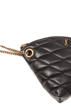 Женский клатч sade SAINT LAURENT черного цвета, арт. 802198/AAAJU | Фото 3 (Драгоценные камни: Проставлено; Размер: mini; Женское Кросс-КТ: Клатч-клатчи, Вечерняя сумка; Материал сплава: Проставлено; Материал: Натуральная кожа)