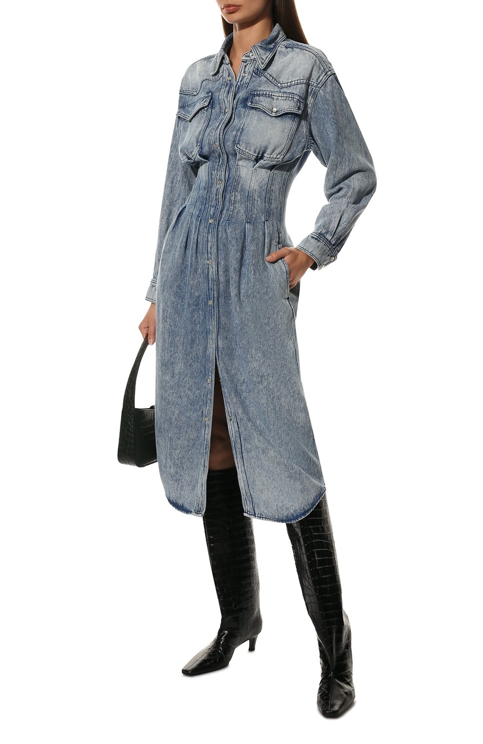 Джинсовое платье ISABEL MARANT ETOILE голубого цвета по цене 57850 руб., арт. R02099-22P021E/T0MIA, фото 2 Джинсовое платье ISABEL MARANT ETOILE, арт. R02099-22P021E/T0MIA, фото 2