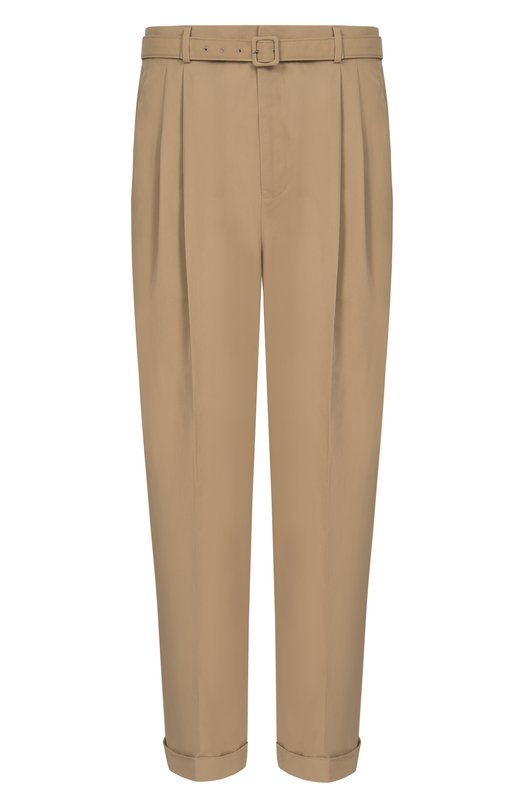 Хлопковые брюки Saint Laurent 854428/Y1N29 Бежевый 854428/Y1N29