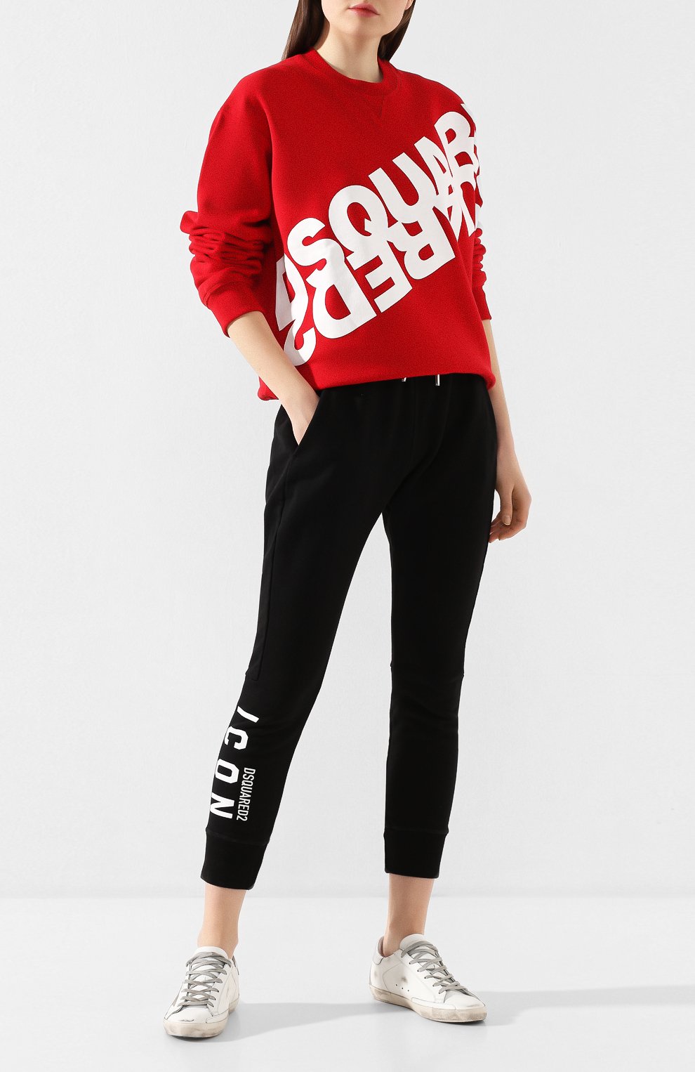 Хлопковый свитшот DSQUARED2 красного цвета по цене 27400 руб., арт. S75GU0282/S25042, фото 2 Хлопковый свитшот DSQUARED2, арт. S75GU0282/S25042, фото 2