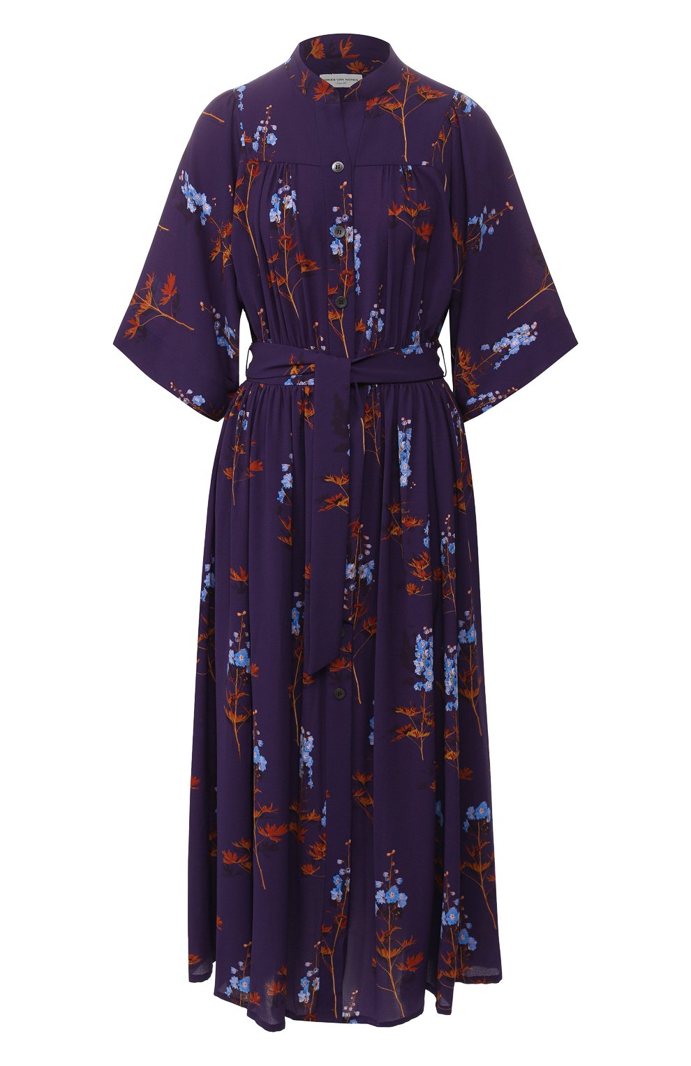 Платье с принтом DRIES VAN NOTEN фиолетового цвета по цене 58950 руб., арт. 192-31017-8009, фото 1 Платье с принтом DRIES VAN NOTEN, арт. 192-31017-8009, фото 1