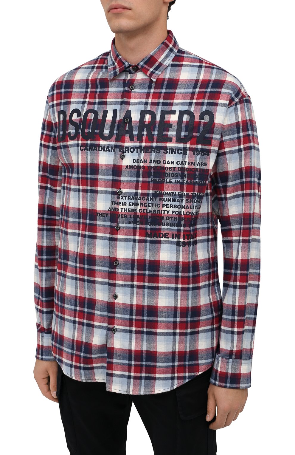Хлопковая рубашка DSQUARED2 разноцветного цвета по цене 36950 руб., арт. S74DM0535/S53989, фото 3 Хлопковая рубашка DSQUARED2, арт. S74DM0535/S53989, фото 3