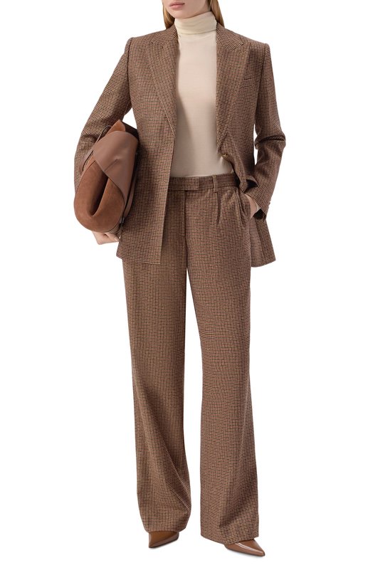 Шерстяные брюки The Kooples FPAN31013K Коричневый  FPAN31013K Фото 2