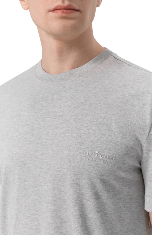 Хлопковая футболка Kiton UMM074509 Серый  UMM074509 Фото 5