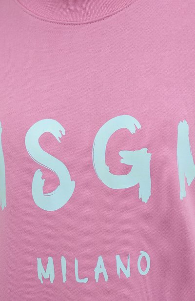 Хлопковое платье MSGM розового цвета по цене 32150 руб., арт. 3141MDA511 217799, фото 5 Хлопковое платье MSGM, арт. 3141MDA511 217799, фото 5
