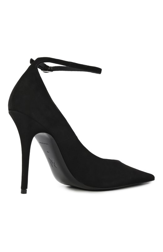 Замшевые туфли Anok 105 Amina Muaddi AN0K PUMP 105 Чёрный  AN0K PUMP 105 Фото 5