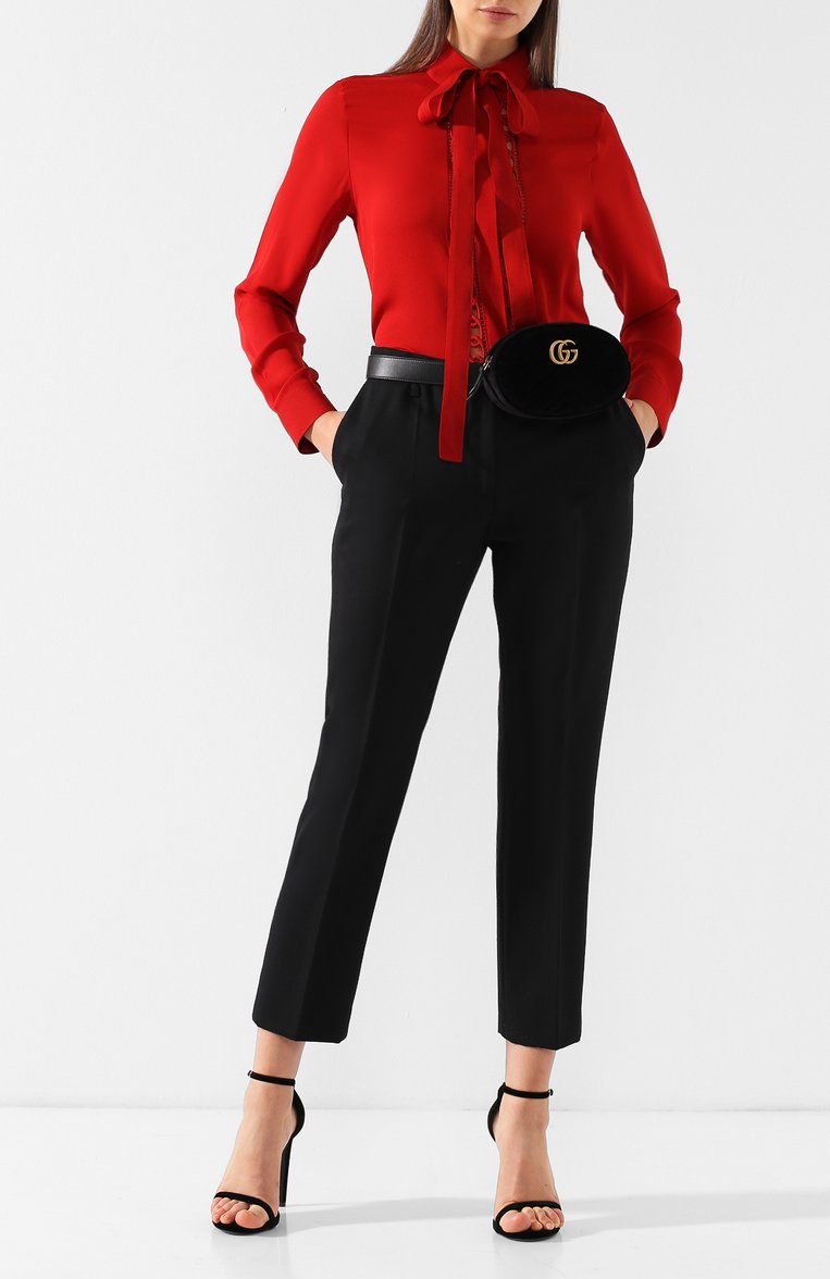 Поясная сумка gg marmont из бархата GUCCI, арт. 476434/9FRDT, фото 2