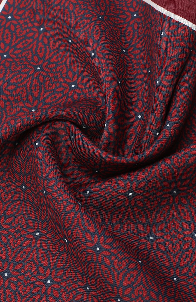 Мужской платок из хлопка и шелка ZEGNA бордового цвета, арт. Z8J16/38B | Фото 2 (Материал: Хлопок, Текстиль, Шелк; Нос: Не проставлено)