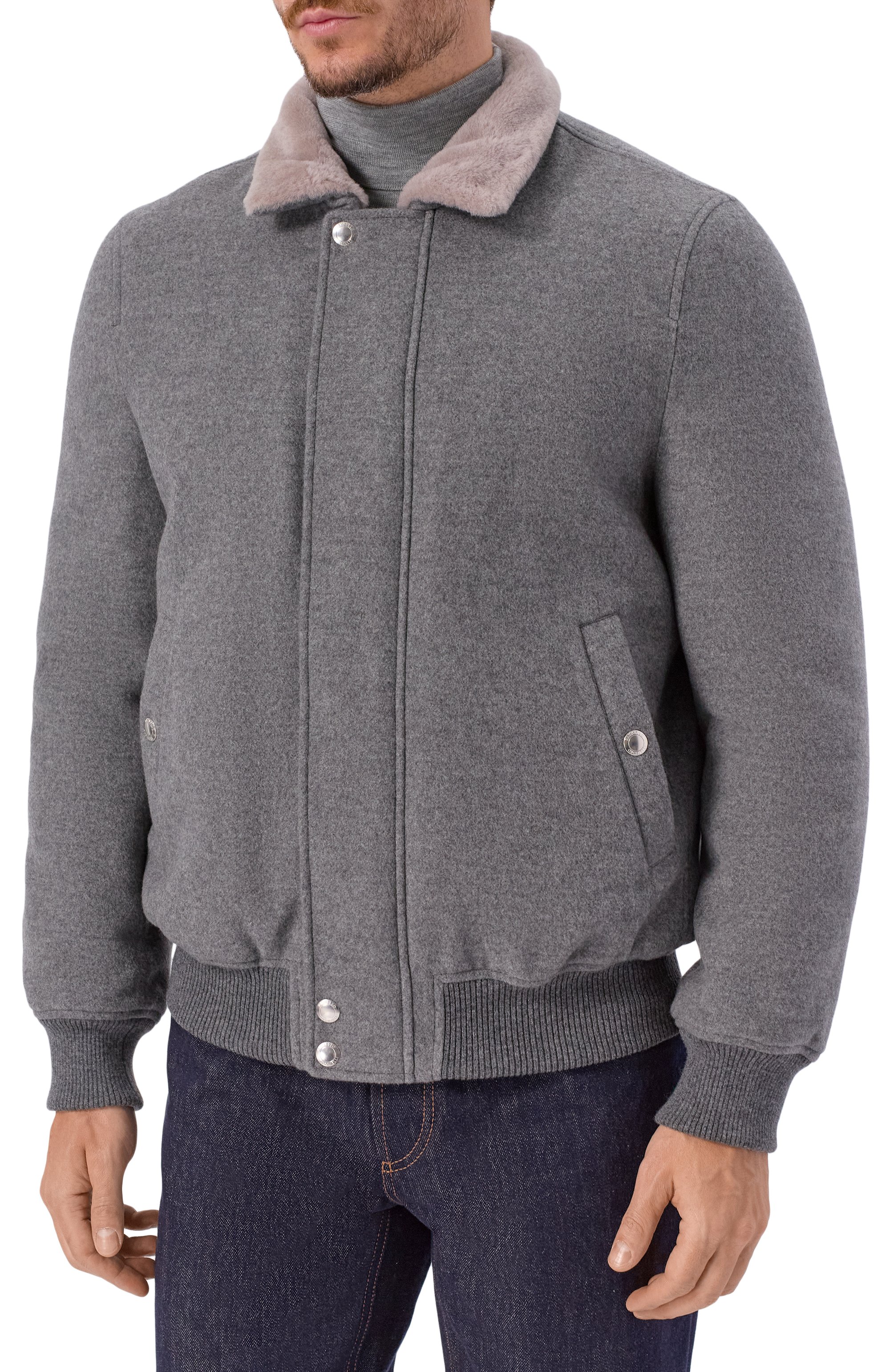 Бомбер с подкладкой из овчины BRUNELLO CUCINELLI серого цвета по цене 1505000 руб., арт. MT4016887, фото 6 Бомбер с подкладкой из овчины BRUNELLO CUCINELLI, арт. MT4016887, фото 6