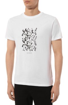 Мужская хлопковая футболка DIRK BIKKEMBERGS белого цвета, арт. BKK3MTS06 | Фото 3 (Драгоценные камни: Проставлено; Рукава: Короткие; Материал сплава: Проставлено; Длина (для топов): Стандартные; Материал внешний: Хлопок; Принт: С принтом; Стили: Кэжуэл; Кросс-КТ: Джерси; Мужское Кросс-КТ: Футболка-одежда)