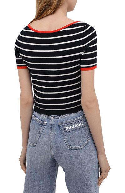 Хлопковый пуловер MIU MIU, арт. MML467-1Y6F-F0008, фото 4