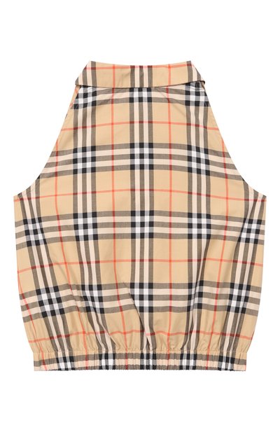 Хлопковый топ BURBERRY бежевого цвета по цене 34650 руб., арт. 8126210, фото 2 Хлопковый топ BURBERRY, арт. 8126210, фото 2