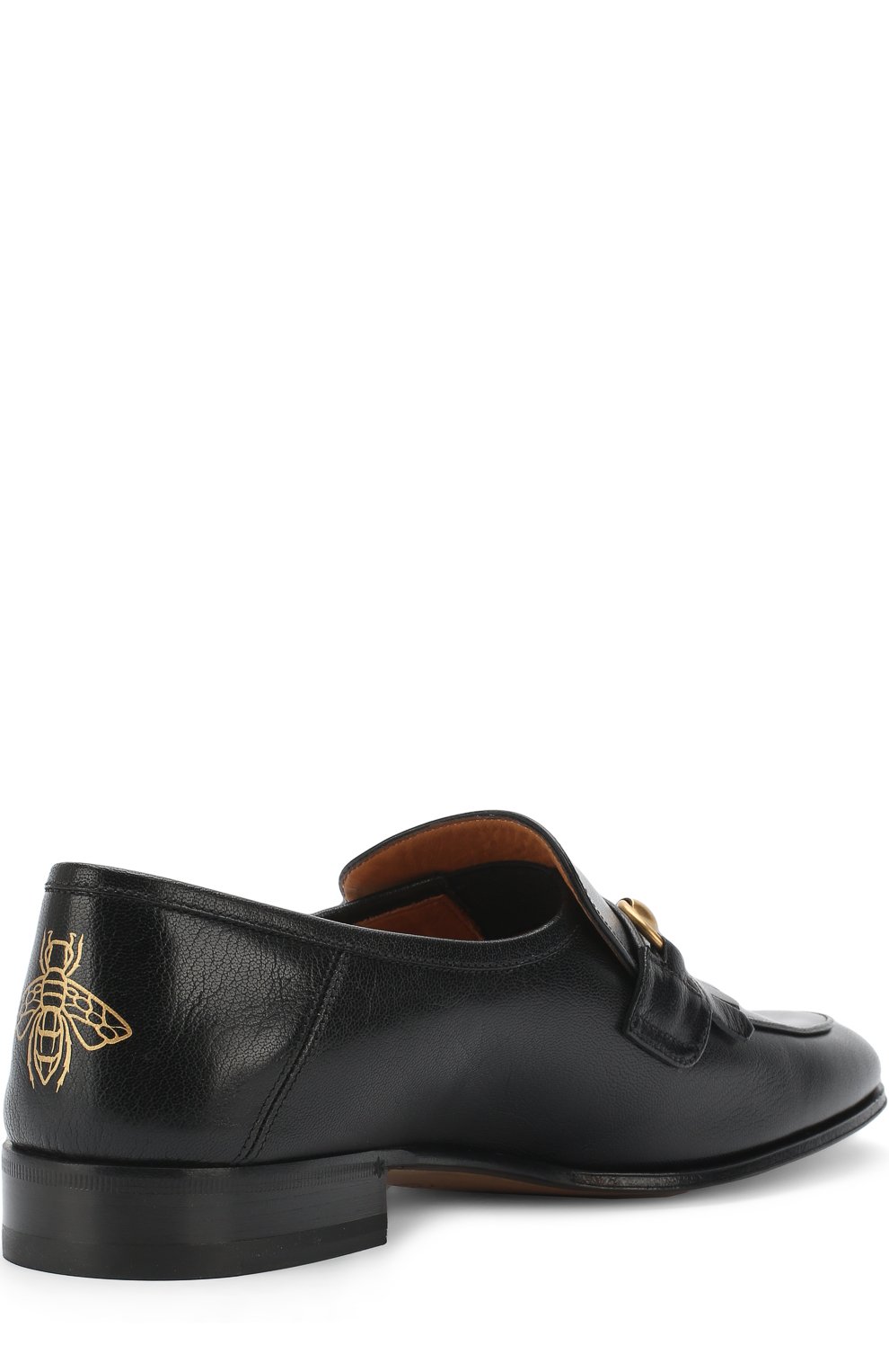 Кожаные лоферы с пряжкой-трензелем GUCCI, арт. 494652/D3V00, фото 4