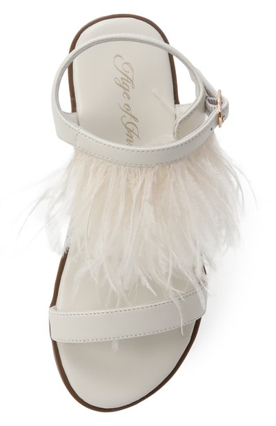 Кожаные сандалии elle AGE OF INNOCENCE белого цвета по цене 17800 руб., арт. 000213/ELLE/32, фото 4 Кожаные сандалии elle AGE OF INNOCENCE, арт. 000213/ELLE/32, фото 4