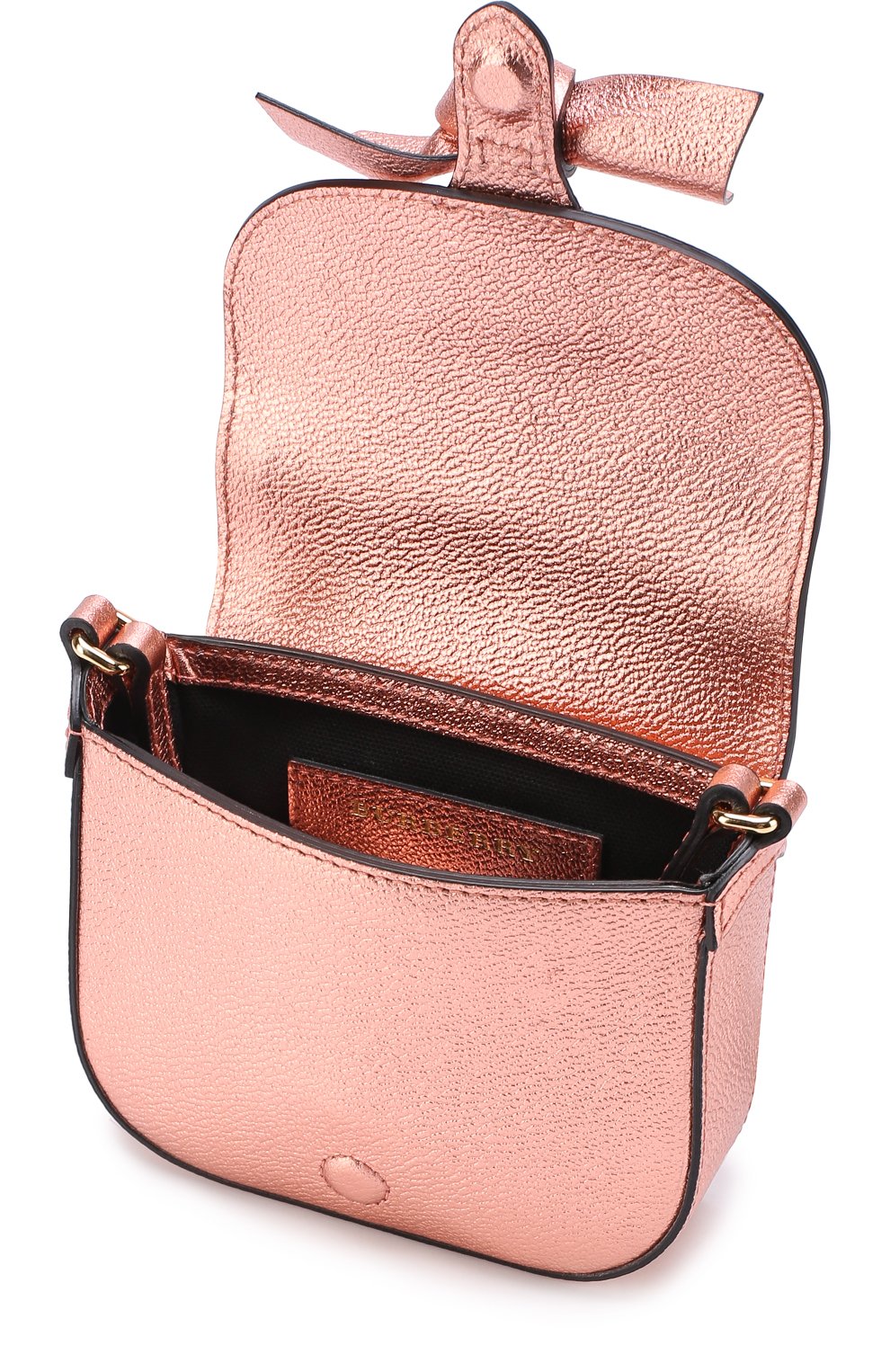 Кожаная сумка с металлизированной отделкой и бантом BURBERRY, арт. 4059552, фото 3