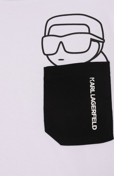 Хлопковая футболка KARL LAGERFELD KIDS белого цвета по цене 8755 руб., арт. Z30423, фото 3 Хлопковая футболка KARL LAGERFELD KIDS, арт. Z30423, фото 3