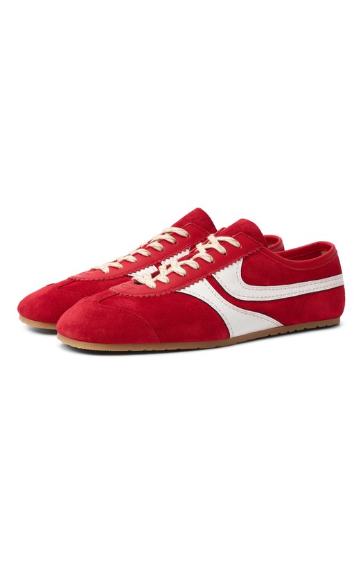 Замшевые кроссовки Dries Van Noten 021726-126-352 Красный 021726-126-352