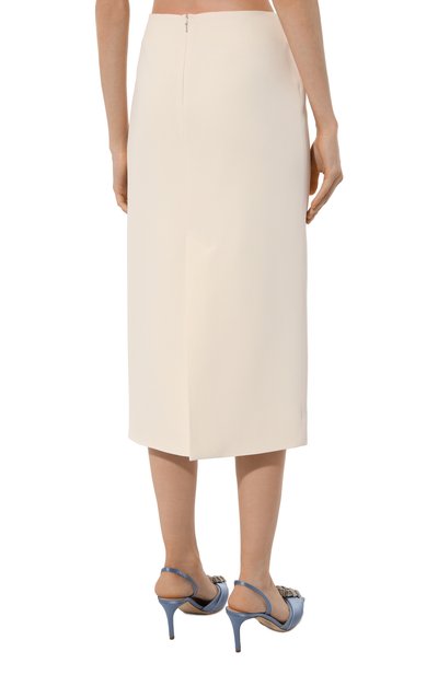 Юбка из шелка и вискозы ELIE SAAB кремового цвета по цене 119000 руб., арт. SK018N, фото 4 Юбка из шелка и вискозы ELIE SAAB, арт. SK018N, фото 4