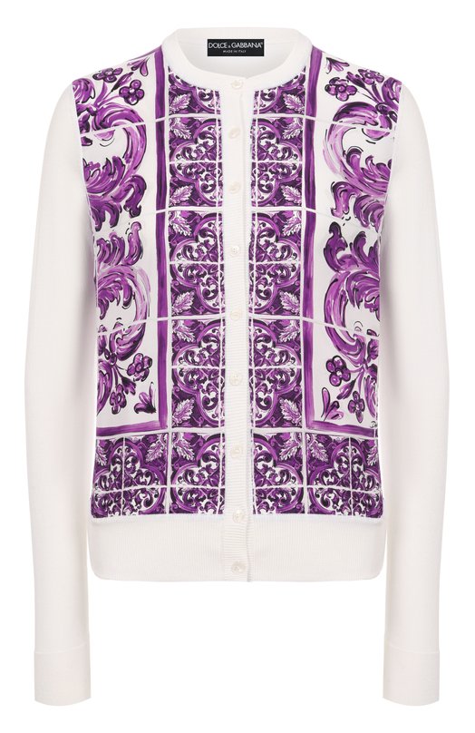 Шелковый кардиган Dolce & Gabbana FXV10T/JBSJF Фиолетовый FXV10T/JBSJF