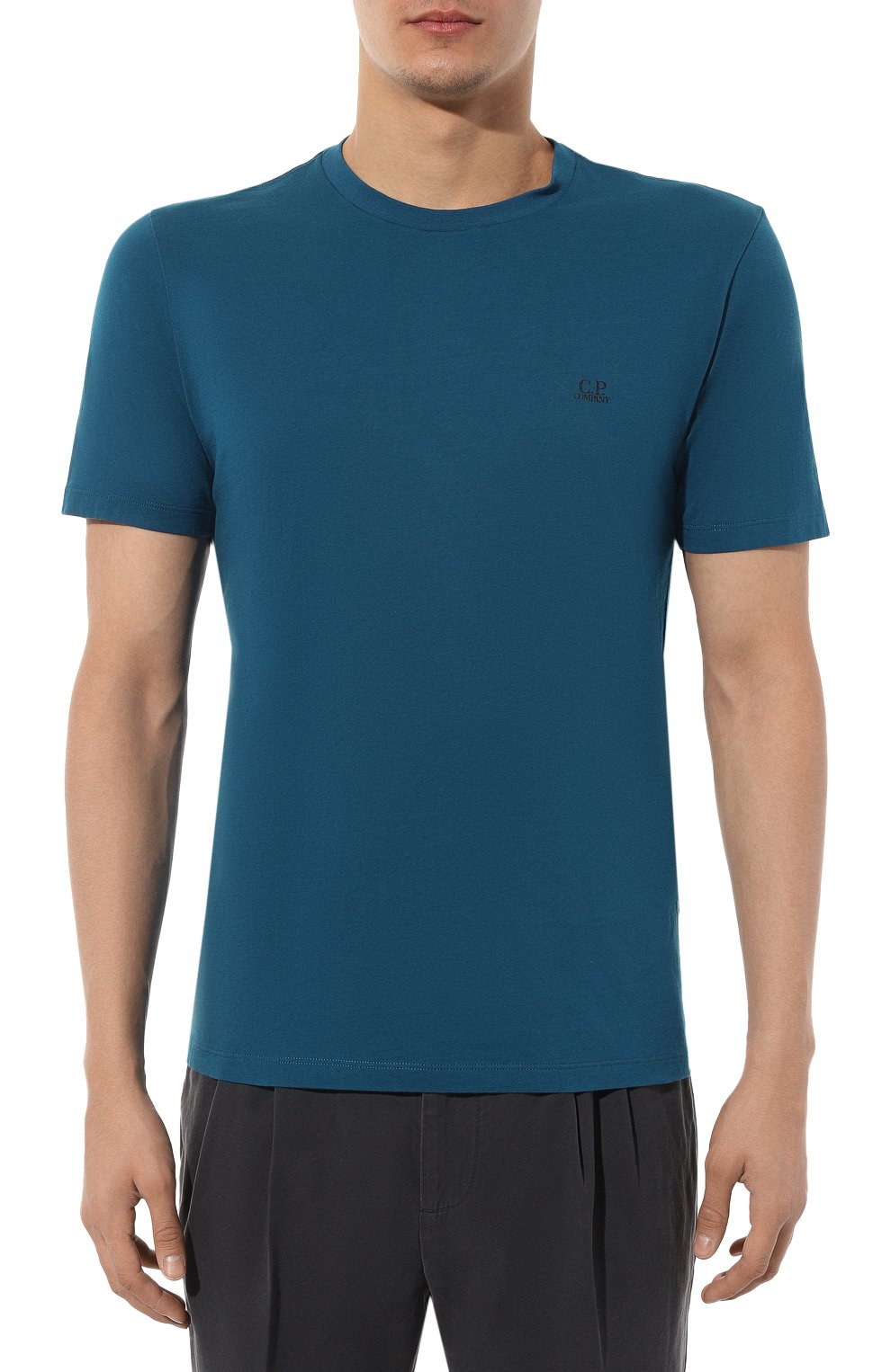 Хлопковая футболка C.P. COMPANY синего цвета по цене 12650 руб., арт. 16CMTS044A005100W, фото 3 Хлопковая футболка C.P. COMPANY, арт. 16CMTS044A005100W, фото 3