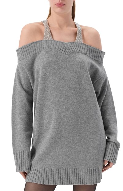 Шерстяное платье с отделкой стразами GIUSEPPE DI MORABITO, арт. 05FWKND357 05358, фото 3