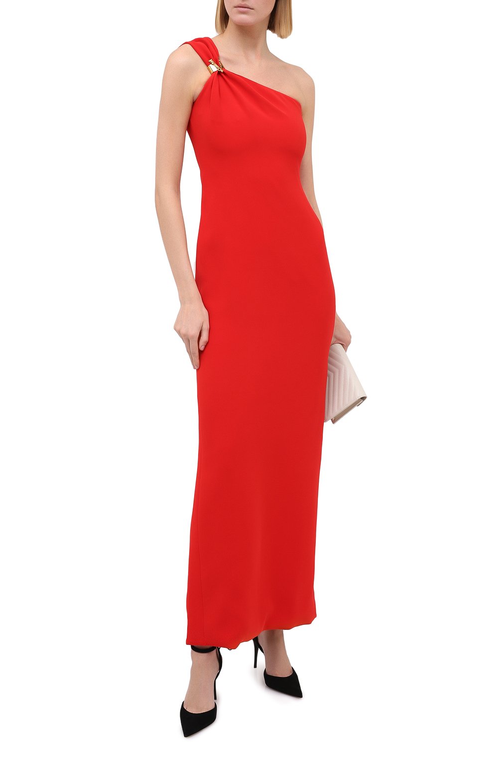 Шелковое платье VERSACE красного цвета по цене 311000 руб., арт. A87523/A217281, фото 2 Шелковое платье VERSACE, арт. A87523/A217281, фото 2