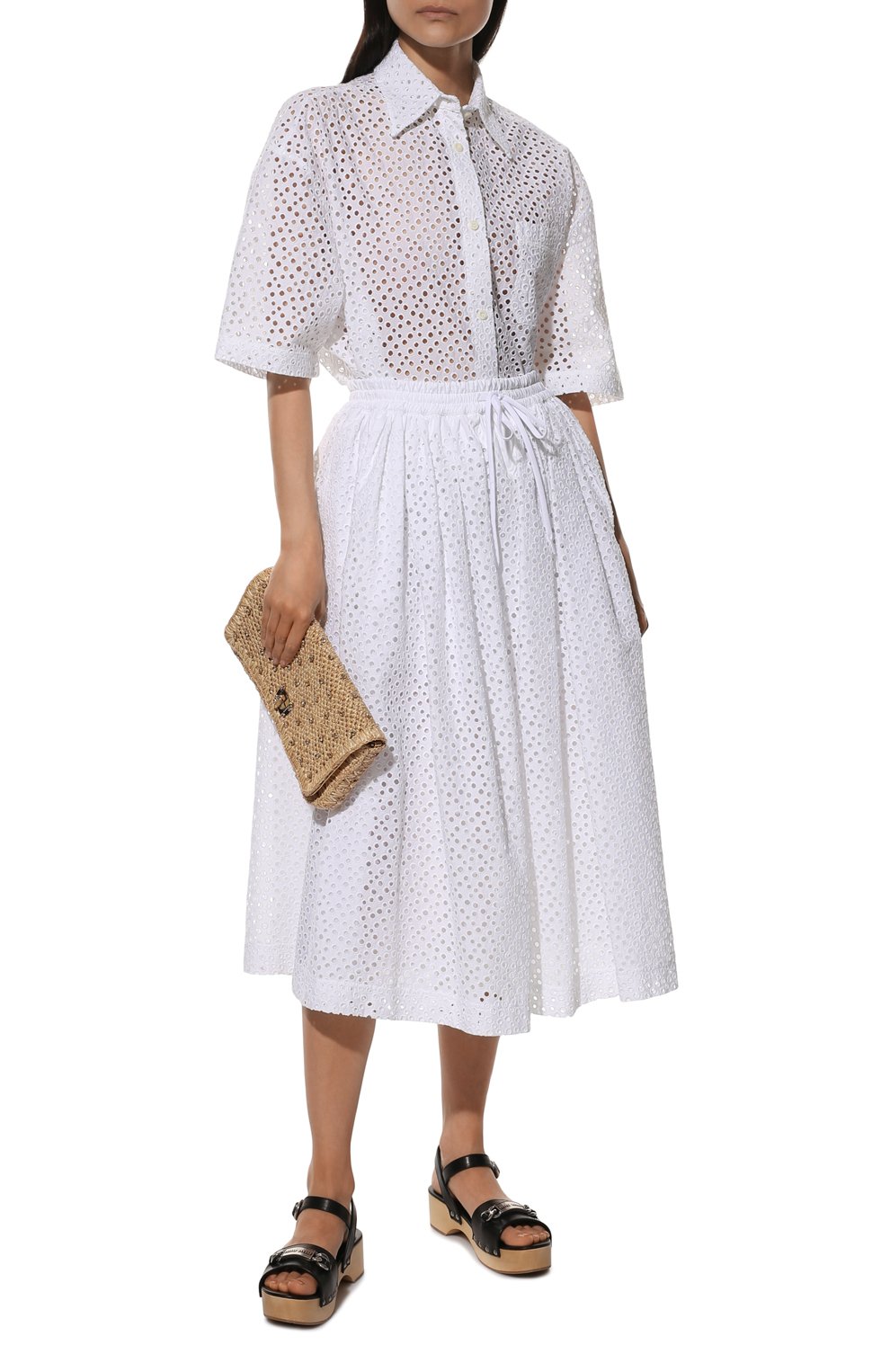 Хлопковая юбка MIU MIU, арт. MG1748-1EWL-F0009, фото 2