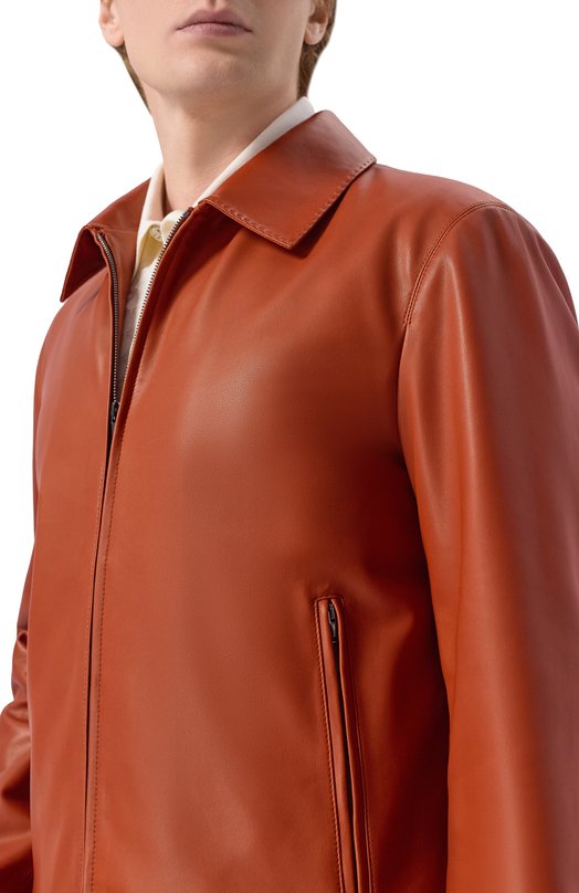Кожаная куртка MVST M26.2PM.L021/L011 NAPPA CREAM Оранжевый  M26.2PM.L021/L011 NAPPA CREAM Фото 5