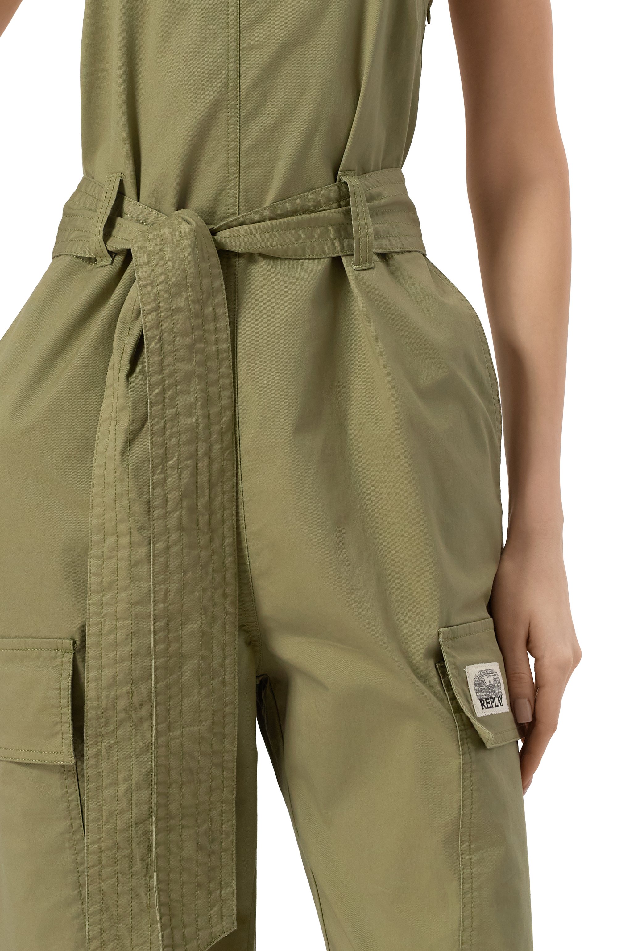 Хлопковый комбинезон REPLAY хаки цвета по цене 26700 руб., арт. W1075 .000.84909, фото 5 Хлопковый комбинезон REPLAY, арт. W1075 .000.84909, фото 5