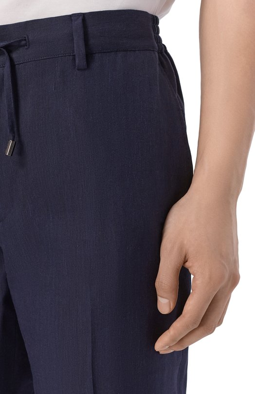 Брюки изо льна и шерсти Stefano Ricci M1T610002H/WL003L Синий  M1T610002H/WL003L Фото 5