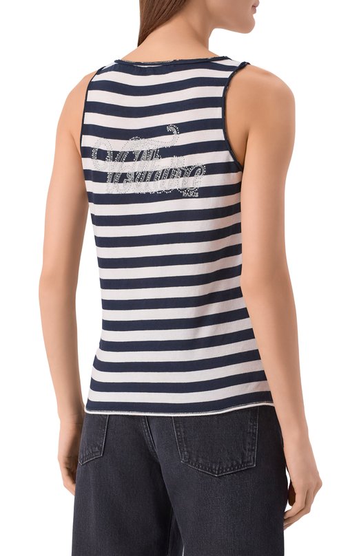 Хлопковый топ Zadig and Voltaire JWTT01277 Синий  JWTT01277 Фото 4