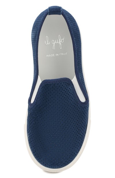 Замшевые слипоны IL GUFO синего цвета по цене 18250 руб., арт. G974/VEL0UR/23-26, фото 4 Замшевые слипоны IL GUFO, арт. G974/VEL0UR/23-26, фото 4