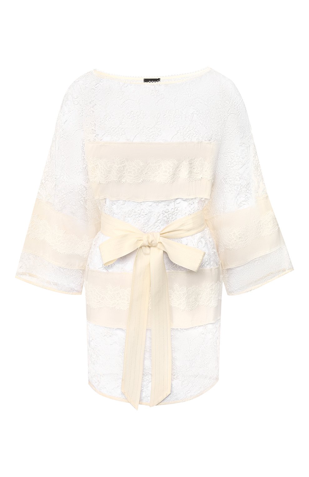 Кружевная блузка ERMANNO ERMANNO SCERVINO бежевого цвета по цене 74800 руб., арт. 44 T CM20 PIZ, фото 1 Кружевная блузка ERMANNO ERMANNO SCERVINO, арт. 44 T CM20 PIZ, фото 1