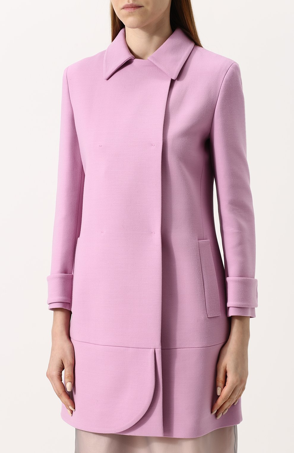 Однотонное пальто с укороченным рукавом PRADA, арт. P627H-1E7P-F0442, фото 3