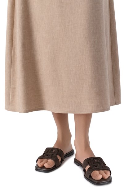 Замшевые шлепанцы charlize BOSS темно-коричневого цвета по цене 27550 руб., арт. 50563333, фото 2 Замшевые шлепанцы charlize BOSS, арт. 50563333, фото 2