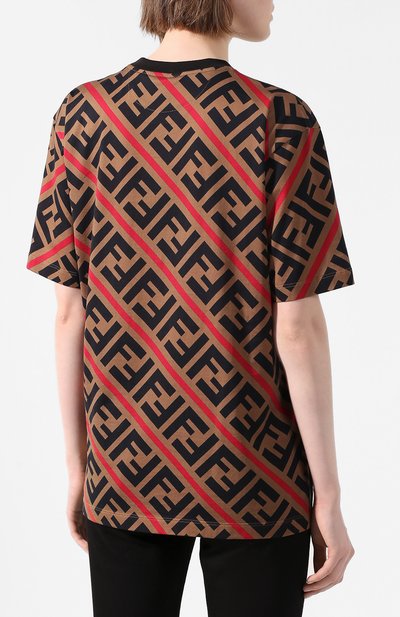 Хлопковая футболка FENDI разноцветного цвета по цене 45500 руб., арт. FS7011 A7A8, фото 4 Хлопковая футболка FENDI, арт. FS7011 A7A8, фото 4