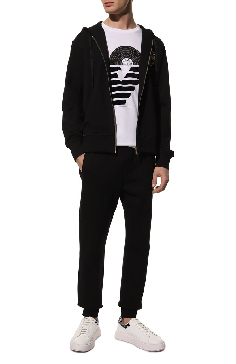 Хлопковая толстовка VERSACE JEANS COUTURE, арт. 72GAIT04-72UP301 R BIS VEMBLEM EMBR0 S BLACK+G0LD/, фото 1