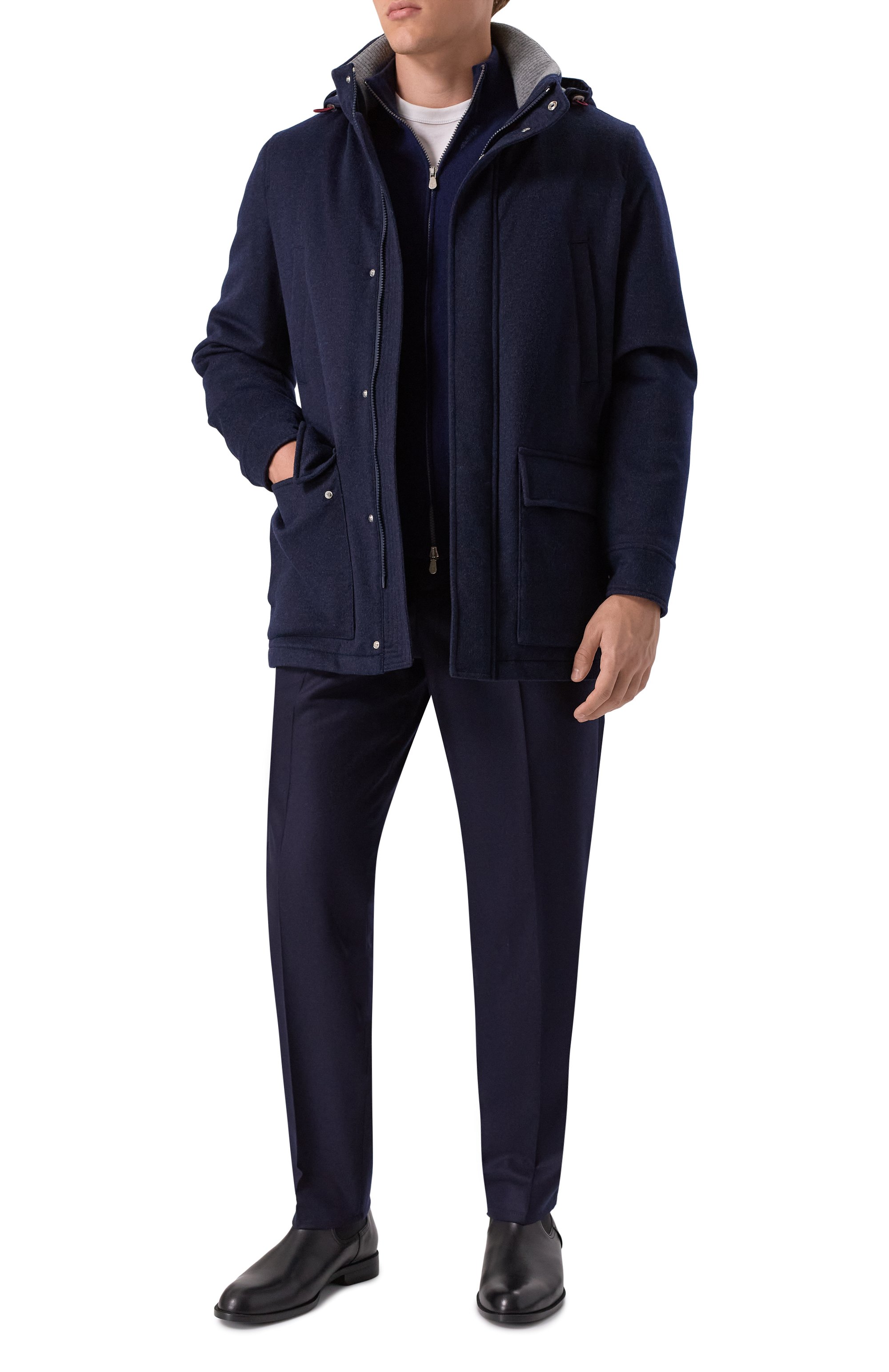 Кашемировая куртка BRUNELLO CUCINELLI темно-синего цвета по цене 586000 руб., арт. MM4006400, фото 2 Кашемировая куртка BRUNELLO CUCINELLI, арт. MM4006400, фото 2